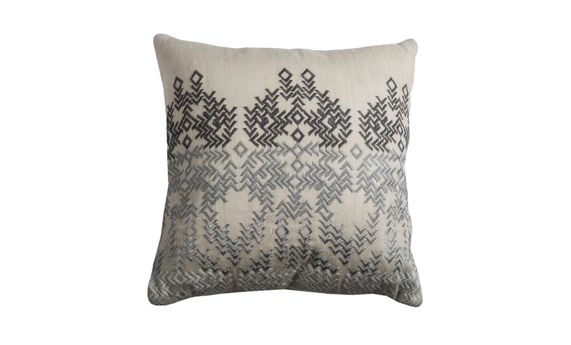 Stitched Cotton and Jute Pillow